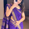 Divine Purple Soft Silk Saree With Propinquity Blouse Piece