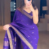 Divine Purple Soft Silk Saree With Propinquity Blouse Piece