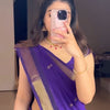 Divine Purple Soft Silk Saree With Propinquity Blouse Piece