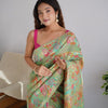 Charming Pista Pashmina saree With Breathtaking Blouse Piece