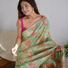 Charming Pista Pashmina saree With Breathtaking Blouse Piece