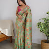Charming Pista Pashmina saree With Breathtaking Blouse Piece