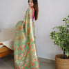 Charming Pista Pashmina saree With Breathtaking Blouse Piece