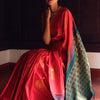 Lissome Red Soft Silk Saree With Luxuriant Blouse Piece