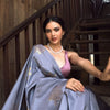 Vestigial Grey Soft Silk Saree With Fugacious Blouse Piece