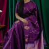 Redolent Purple Soft Silk Saree With Fragrant Blouse Piece