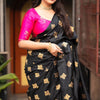 Epiphany Black and Dark Pink Soft Silk Saree With Snazzy Blouse Piece