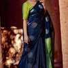 Wonderful Navy Blue Soft Silk Saree With Pretty Blouse Piece