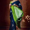 Wonderful Navy Blue Soft Silk Saree With Pretty Blouse Piece