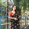 Dissemble Black Soft Silk Saree With Staggering Blouse Piece