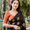 Dissemble Black Soft Silk Saree With Staggering Blouse Piece