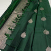 Pretty Dark Green Soft Silk Saree With Invaluable Blouse Piece