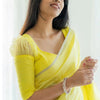 Lagniappe Lemon Cotton Silk Saree With Lissome Blouse Piece