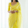 Lagniappe Lemon Cotton Silk Saree With Lissome Blouse Piece
