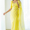 Lagniappe Lemon Cotton Silk Saree With Lissome Blouse Piece