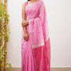 Tremendous Pink Cotton Silk Saree With Whimsical Blouse Piece