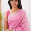 Tremendous Pink Cotton Silk Saree With Whimsical Blouse Piece