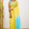 Arresting Yellow Cotton Silk Saree With Jazzy Blouse Piece