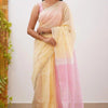 Radiant Yellow Cotton Silk Saree With Demanding Blouse Piece