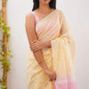 Radiant Yellow Cotton Silk Saree With Demanding Blouse Piece