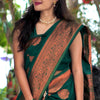 Desiring Dark Green Soft Silk Saree With Serendipity Blouse Piece