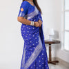 Enthralling Blue Soft Silk Saree With Lagniappe Blouse Piece