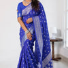 Enthralling Blue Soft Silk Saree With Lagniappe Blouse Piece
