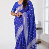 Enthralling Blue Soft Silk Saree With Lagniappe Blouse Piece