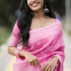 Luxuriant Pink Cotton Silk Saree With Evocative Blouse Piece