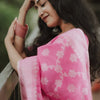 Luxuriant Pink Cotton Silk Saree With Evocative Blouse Piece
