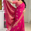 Smart Dark Pink Soft Silk Saree With Resplendent Blouse Piece