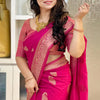 Smart Dark Pink Soft Silk Saree With Resplendent Blouse Piece