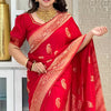 Adoring Red Soft Silk Saree With Confounding Blouse Piece