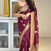 Admirable Wine Soft Silk Saree With Beguiling Blouse Piece