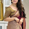 Admirable Wine Soft Silk Saree With Beguiling Blouse Piece
