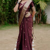 Glorious Wine Soft Silk Saree With Desirable Blouse Piece