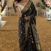Prettiest Black Soft Silk Saree With Tantalizing Blouse Piece