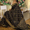 Prettiest Black Soft Silk Saree With Tantalizing Blouse Piece