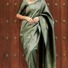 Blissful Dark Green Soft Silk Saree With Sizzling Blouse Piece