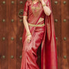 Lagniappe Dark Pink Soft Silk Saree With Devastating Blouse Piece