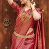 Lagniappe Dark Pink Soft Silk Saree With Devastating Blouse Piece