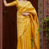 Embrocation Yellow Soft Silk Saree With Aplomb Blouse Piece