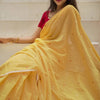 Refreshing Yellow Cotton Silk Saree With Posh Blouse Piece