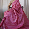 Gossamer Pink Soft Silk Saree With Blooming Blouse Piece