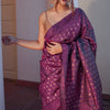 Resplendent Purple Soft Silk Saree With Quintessential Blouse Piece
