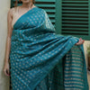 Fantabulous Rama Soft Silk Saree With Arresting Blouse Piece