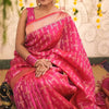 Artistic Dark Pink Soft Silk Saree With Refreshing Blouse Piece