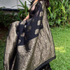Gossamer Black Soft Silk Saree With Transcendent Blouse Piece