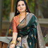 Tremendous Dark Green Soft Silk Saree With Stunning Blouse Piece