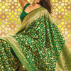 Entrancing Green Soft Silk Saree With Blooming Blouse Piece